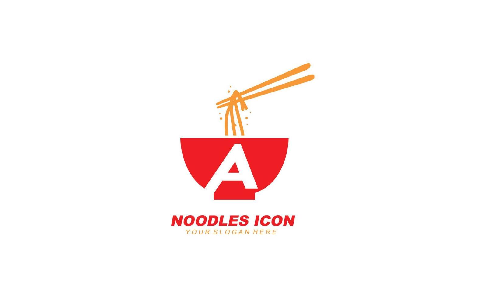 A NOODLES logo design inspiration. Vector letter template design for brand.