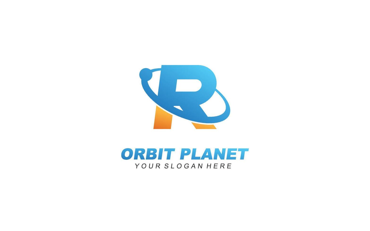 R planet logo design inspiration. Vector letter template design for brand.