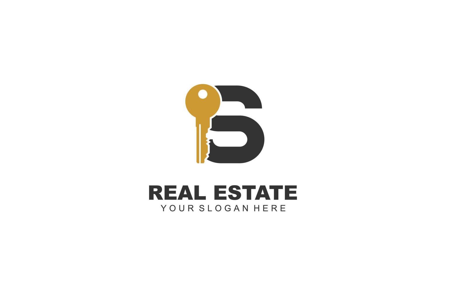 S real estate logo design inspiration. Vector letter template design for brand.