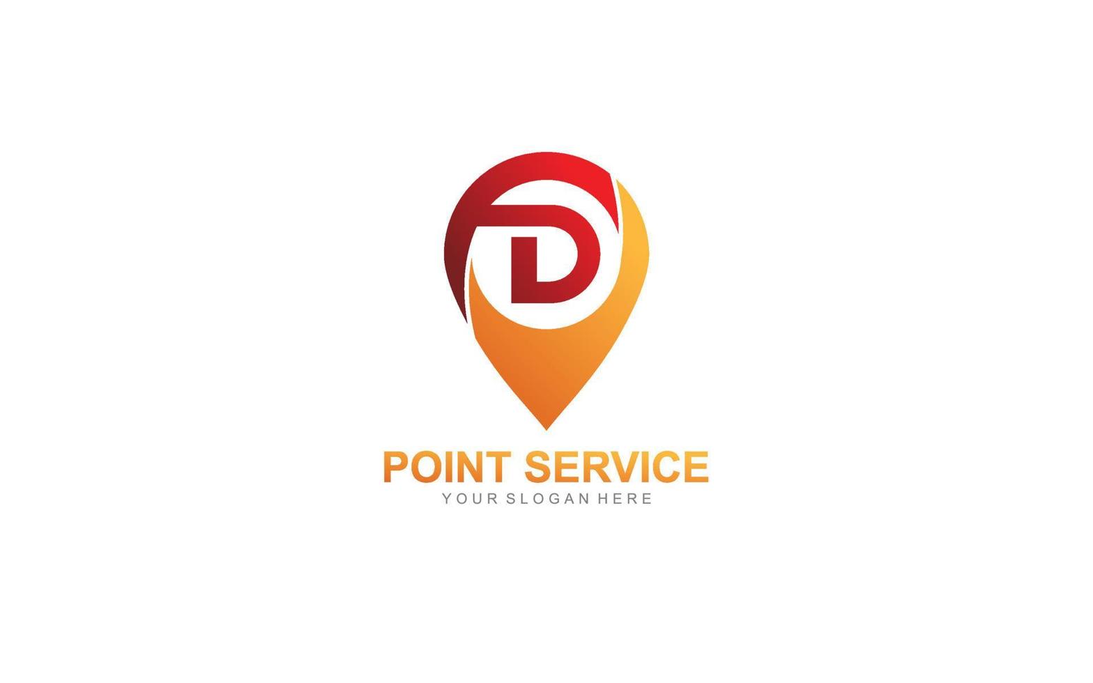 D point logo design inspiration. Vector letter template design for brand.