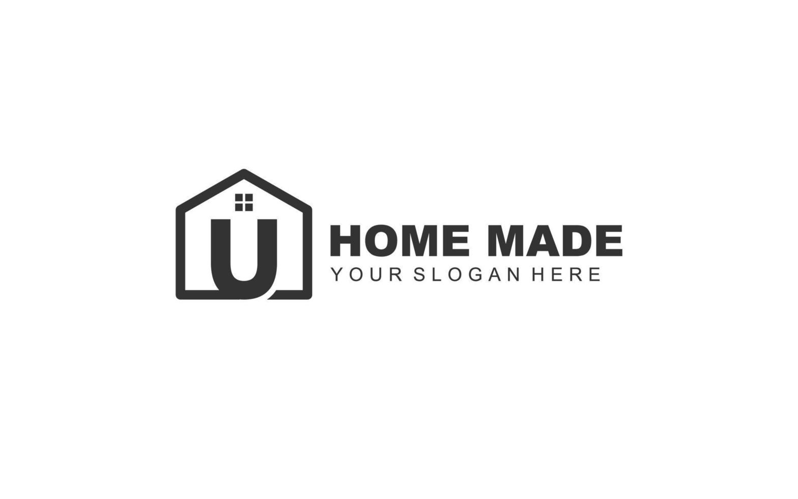 U real estate logo design inspiration. Vector letter template design for brand.