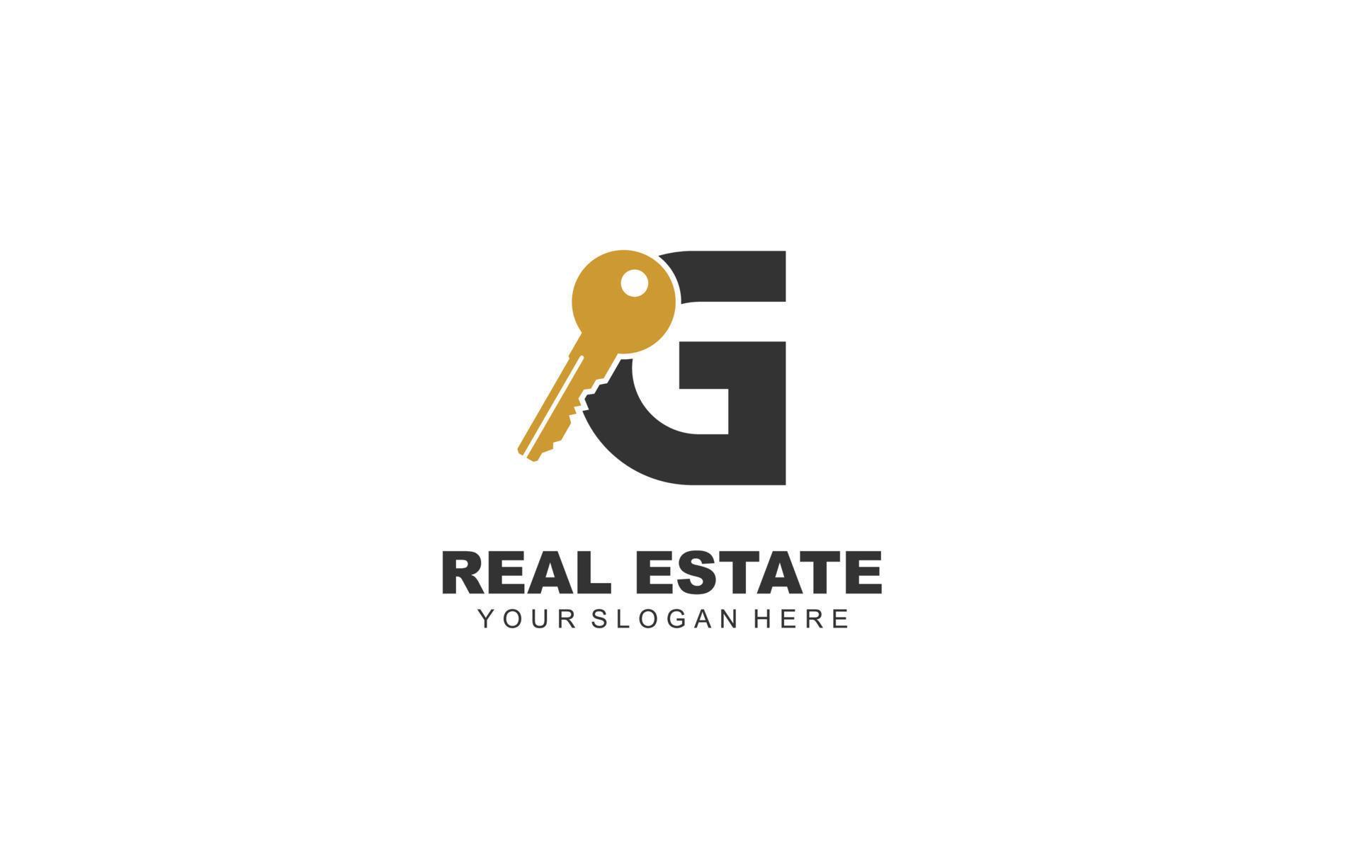 G real estate logo design inspiration. Vector letter template design