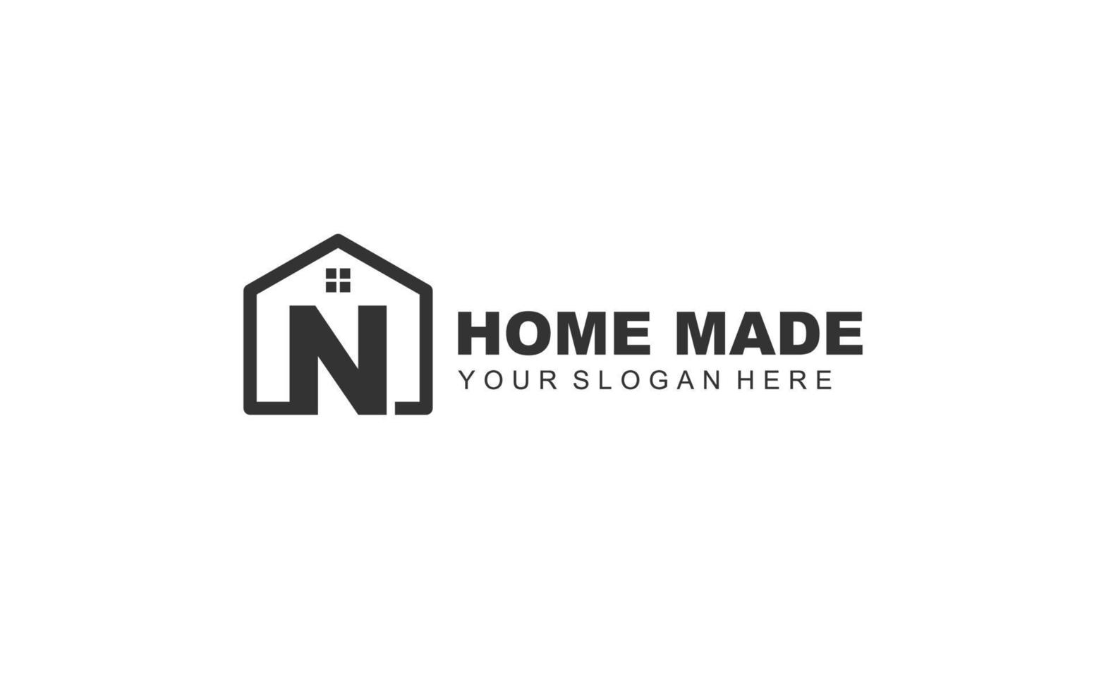 N real estate logo design inspiration. Vector letter template design for brand.