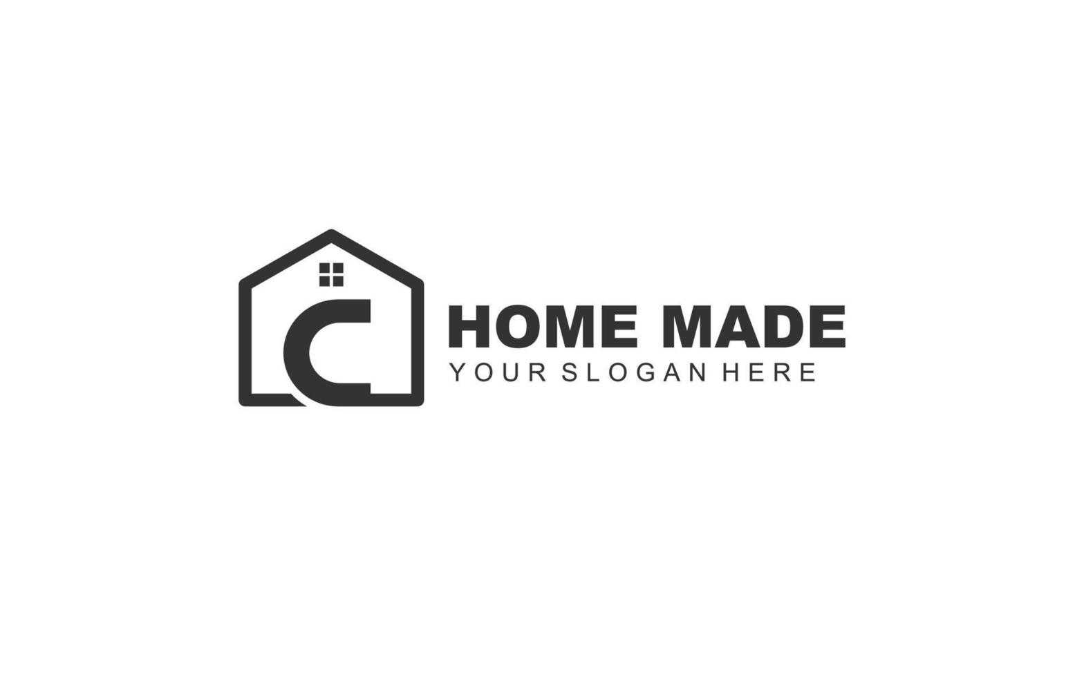 C real estate logo design inspiration. Vector letter template design for brand.