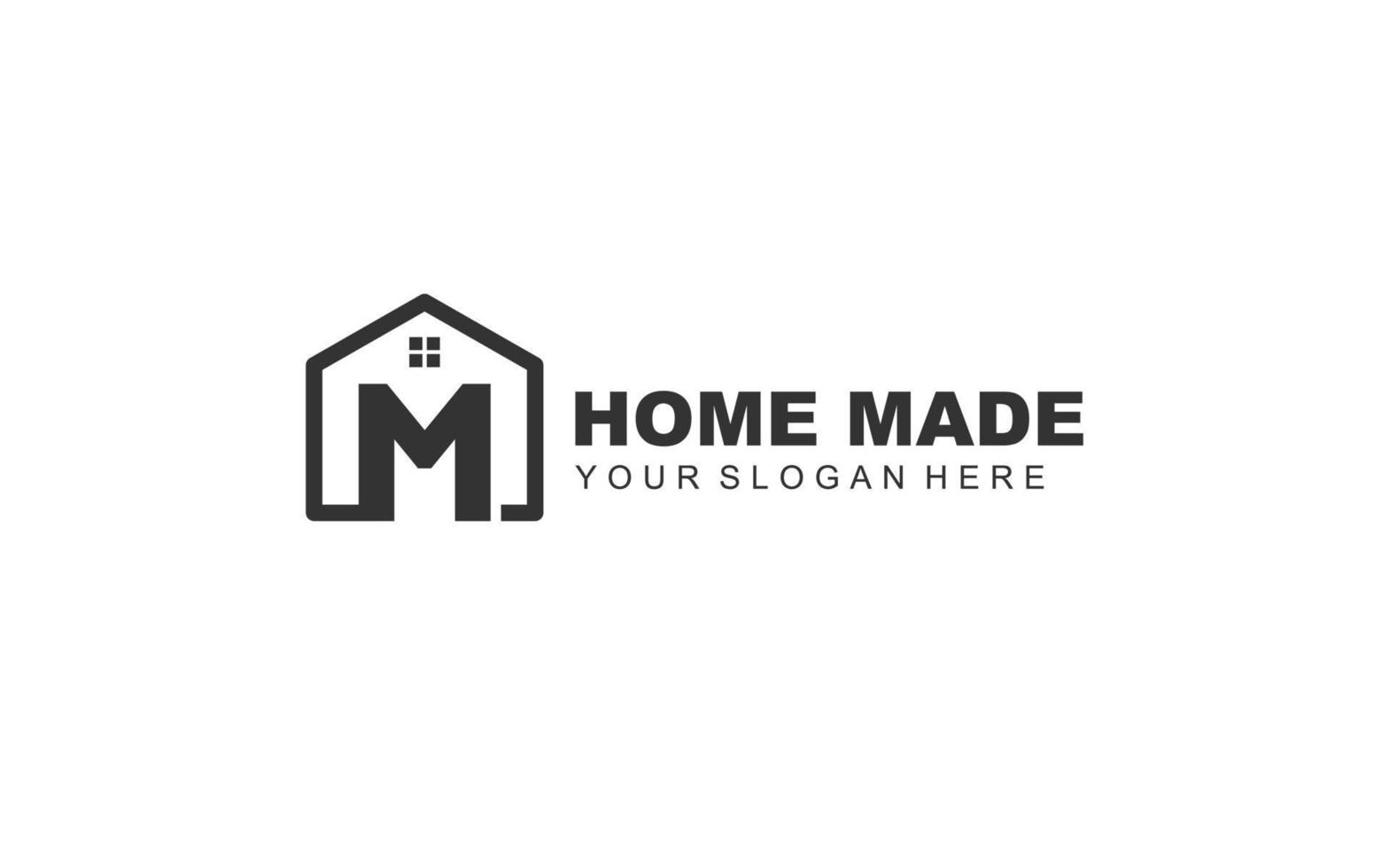 M real estate logo design inspiration. Vector letter template design for brand.