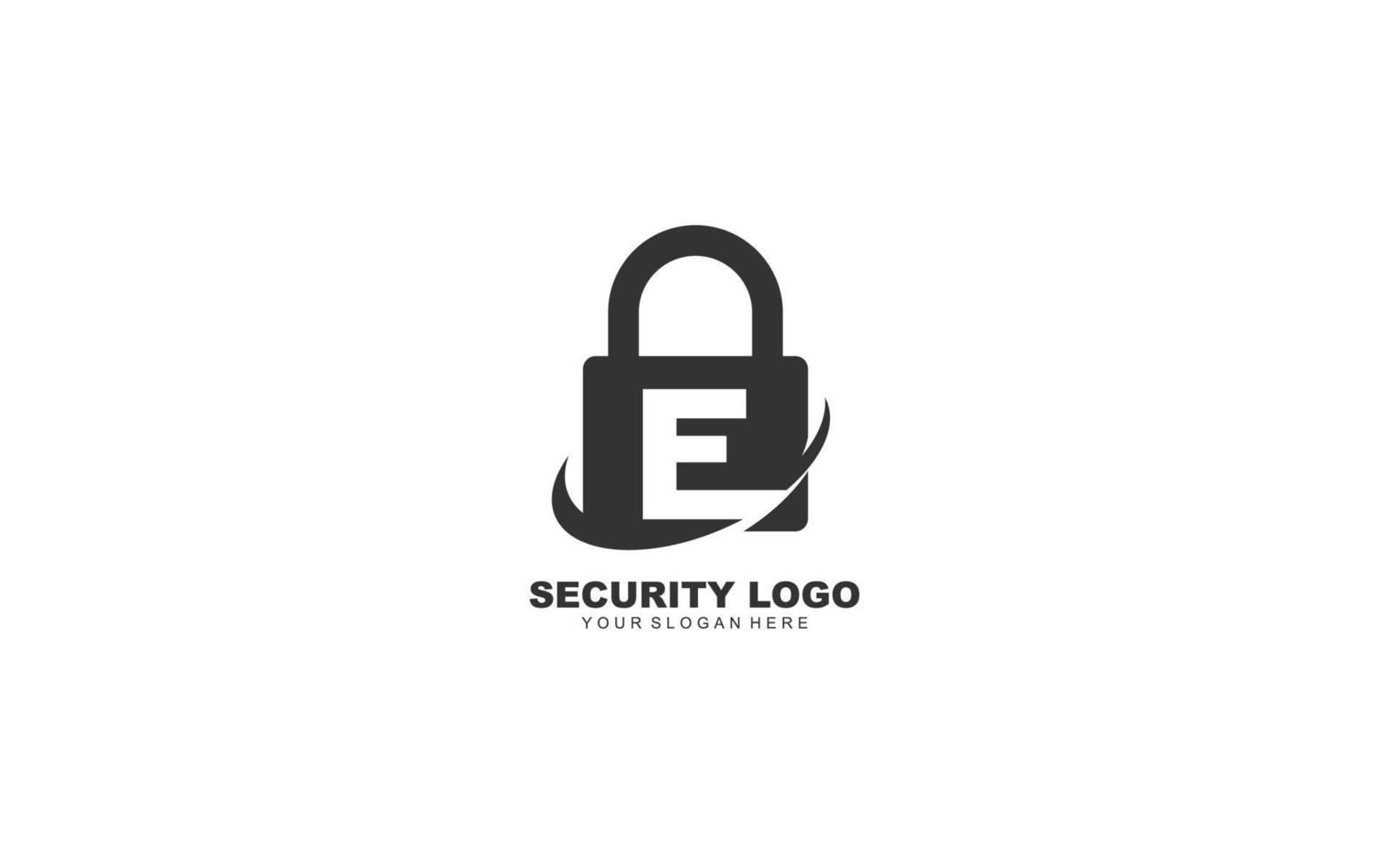 E Security logo design inspiration. Vector letter template design for brand.