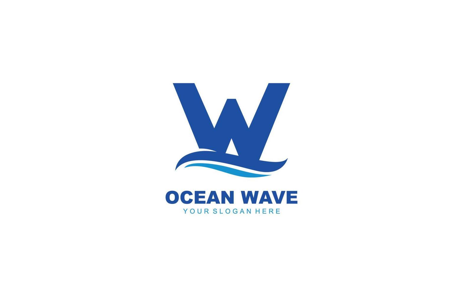W WAVE logo design inspiration. Vector letter template design for brand.