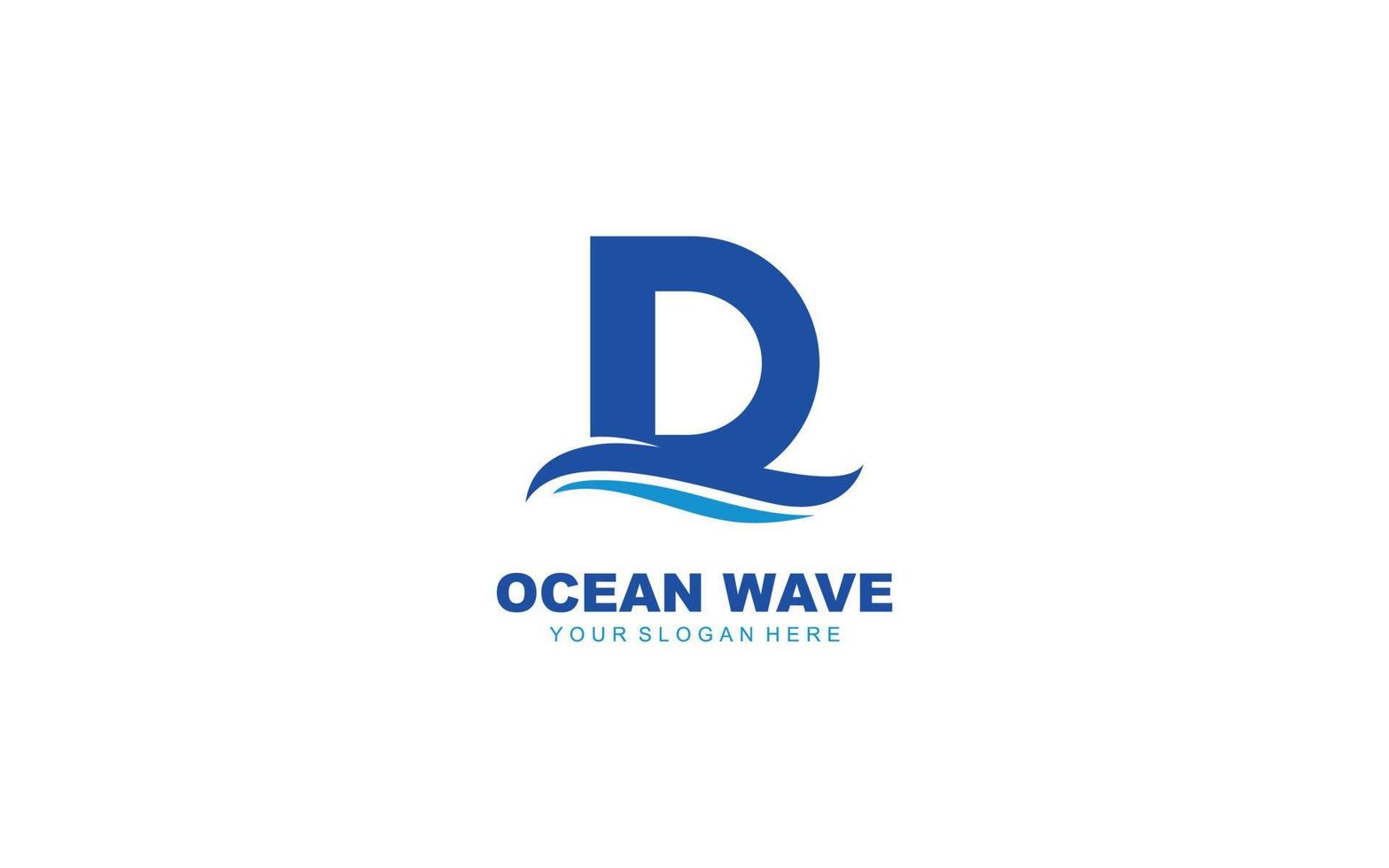 D WAVE logo design inspiration. Vector letter template design for brand.