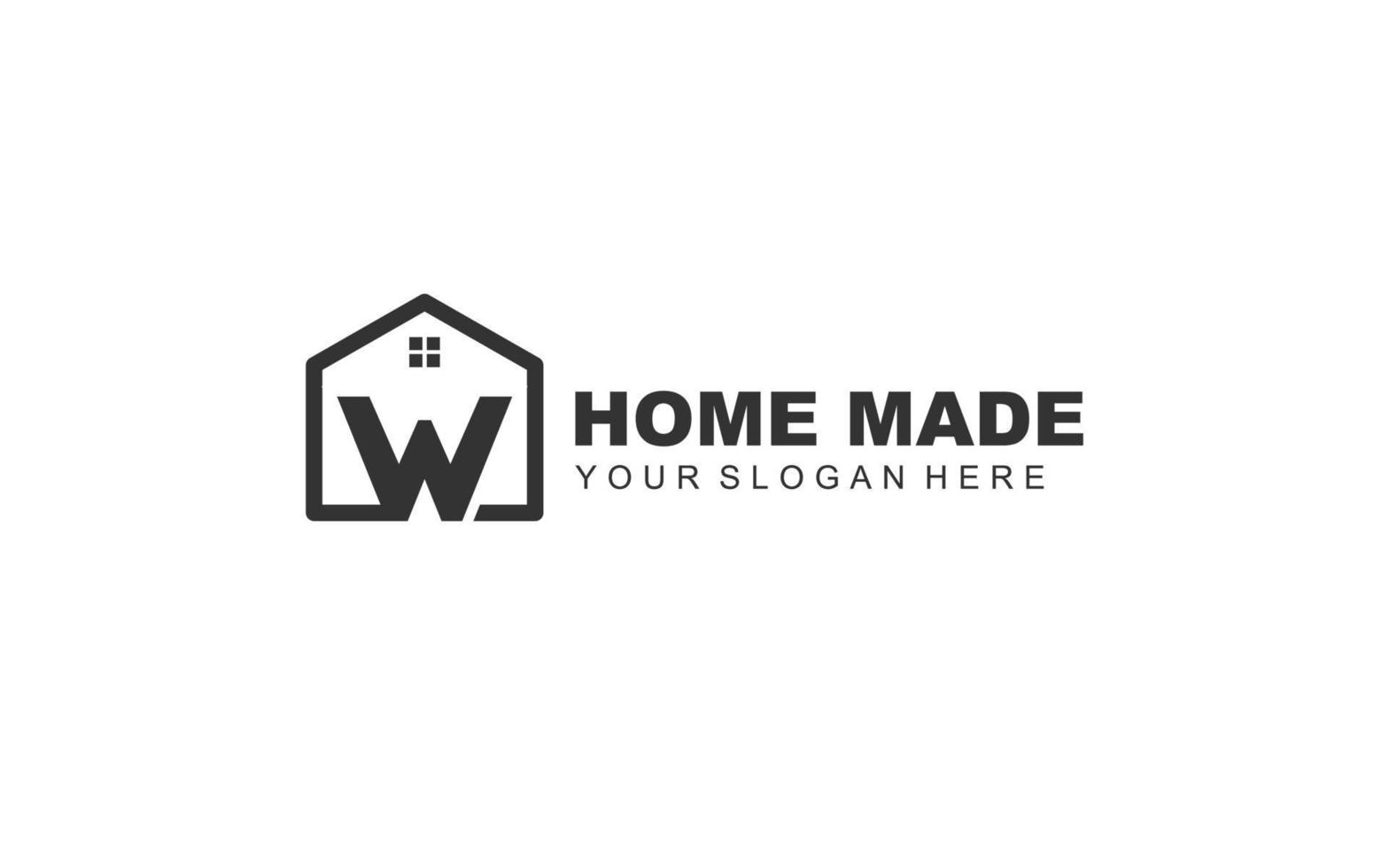 W real estate logo design inspiration. Vector letter template design for brand.