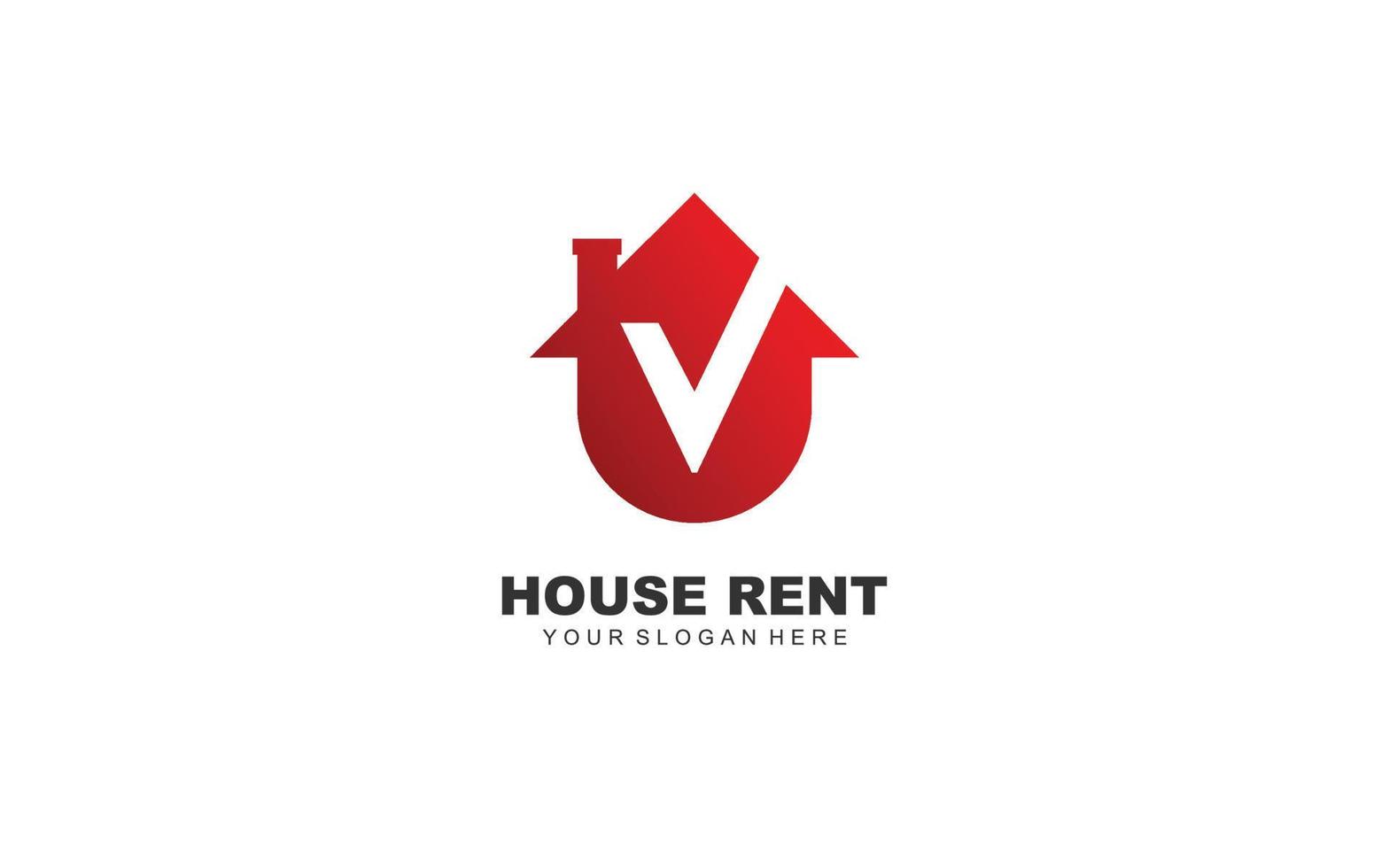 V real estate logo design inspiration. Vector letter template design for brand.