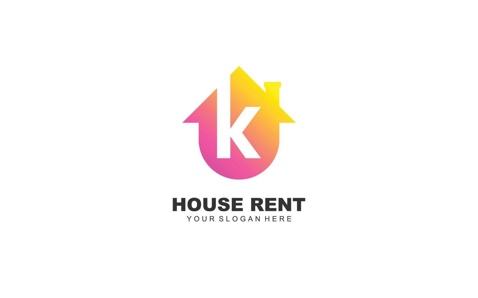 K real estate logo design inspiration. Vector letter template design for brand.