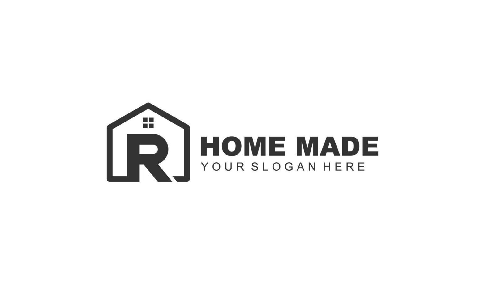 R real estate logo design inspiration. Vector letter template design for brand.