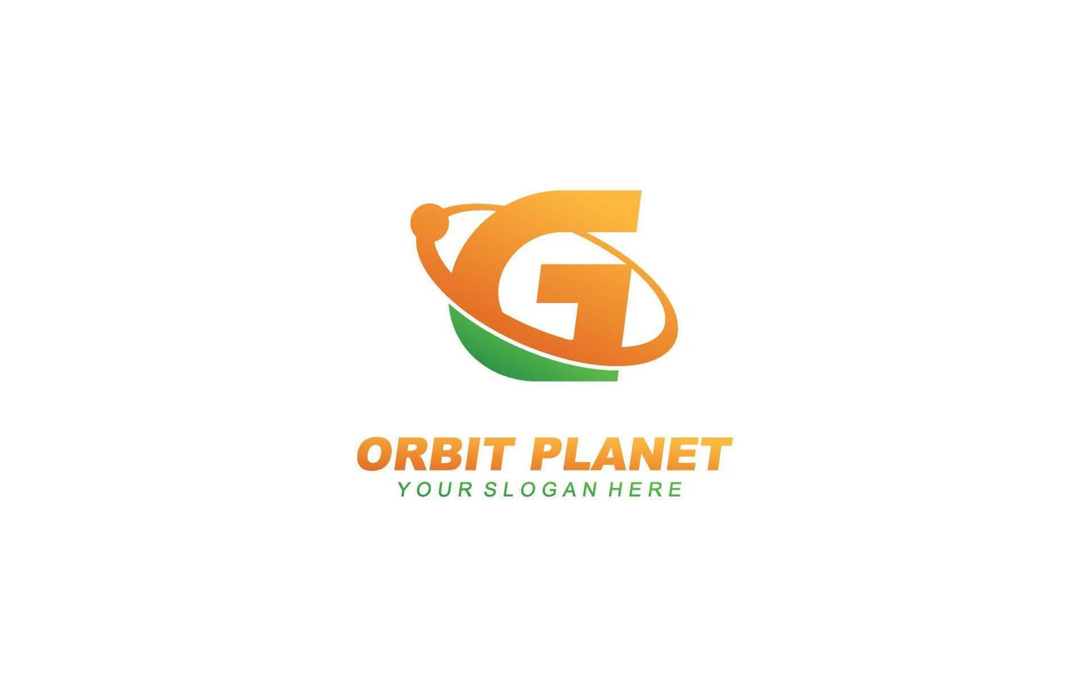 G planet logo design inspiration. Vector letter template design for brand.