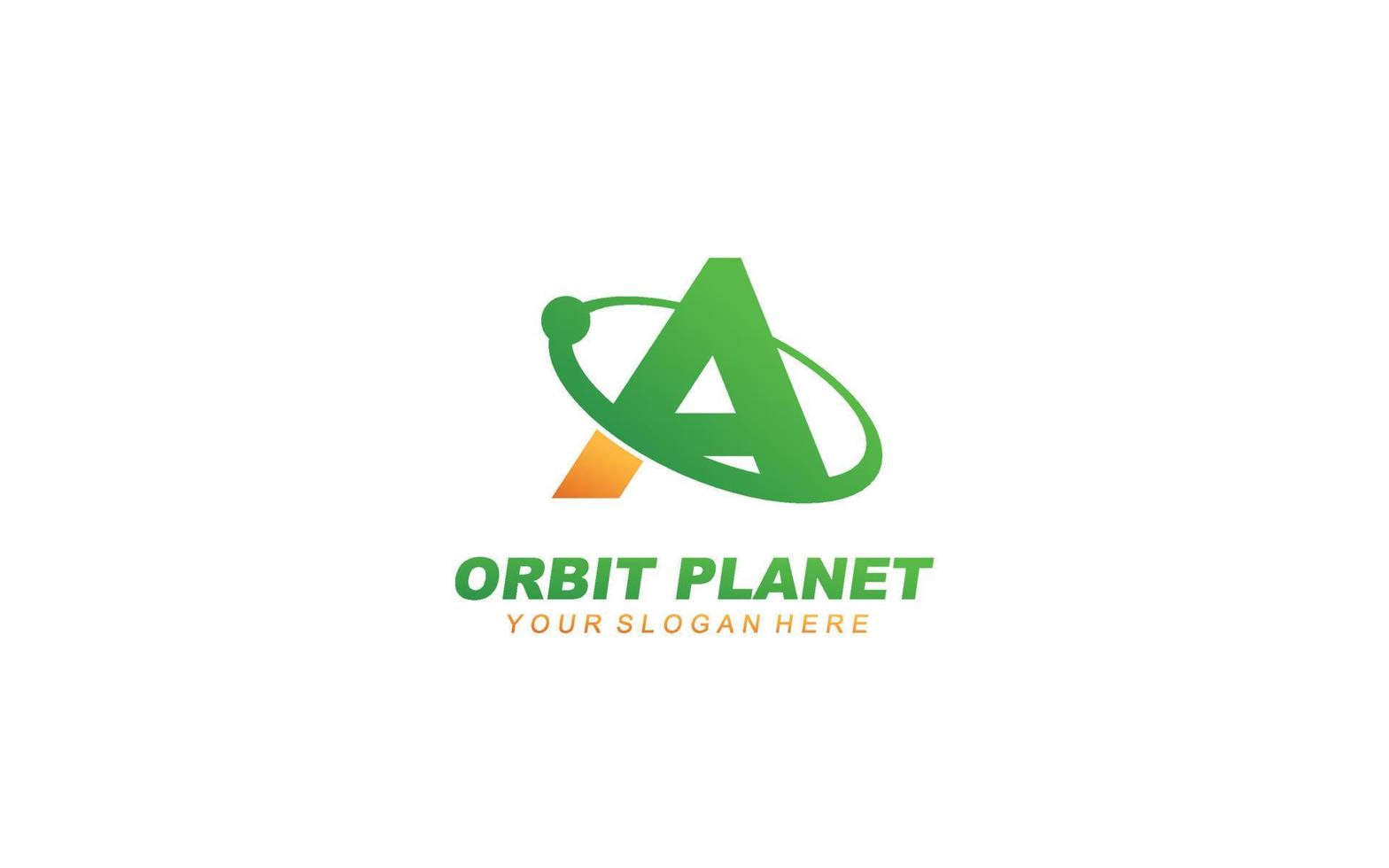 A planet logo design inspiration. Vector letter template design for brand.