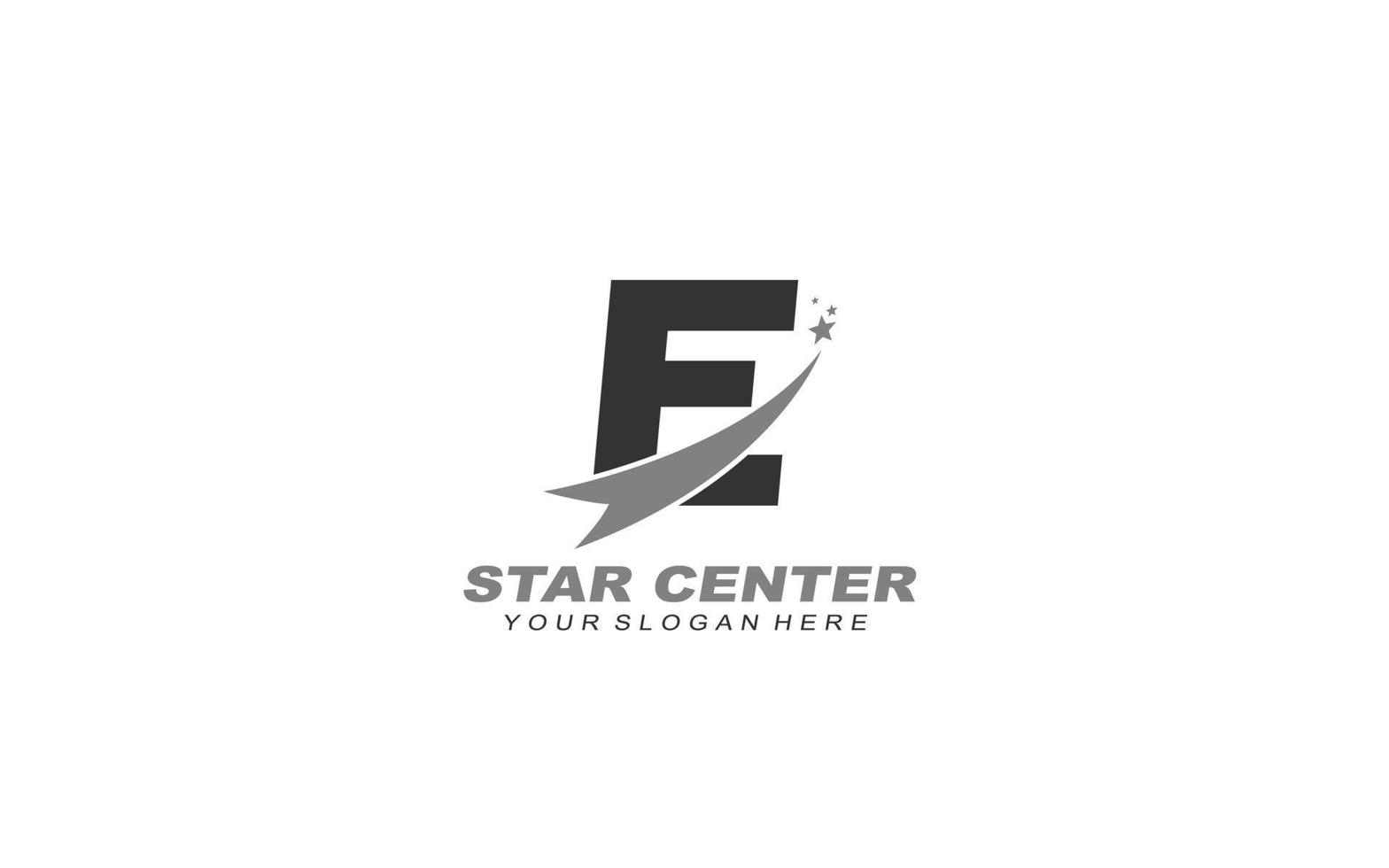 E star logo design inspiration. Vector letter template design for brand.