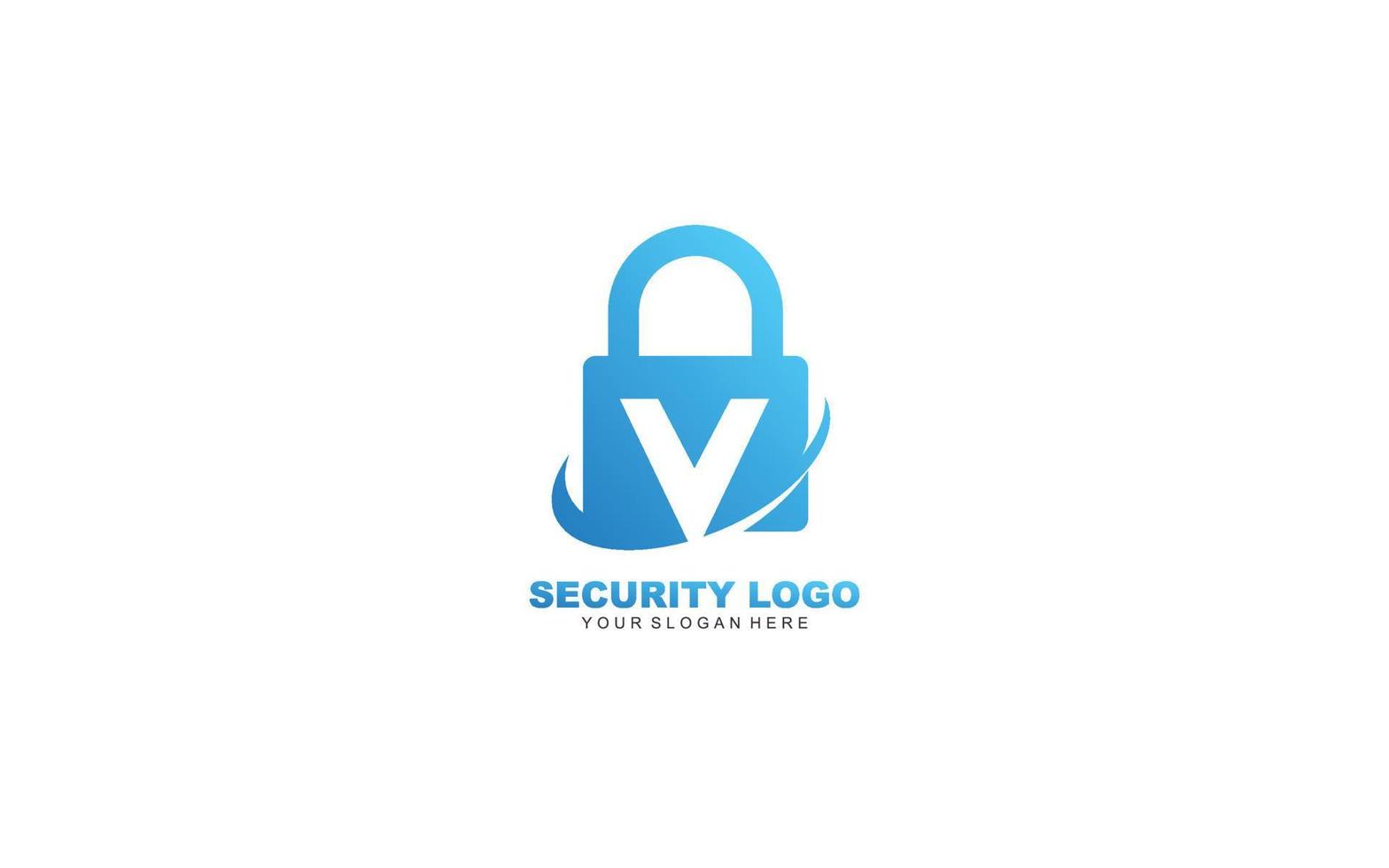 V Security logo design inspiration. Vector letter template design for brand.