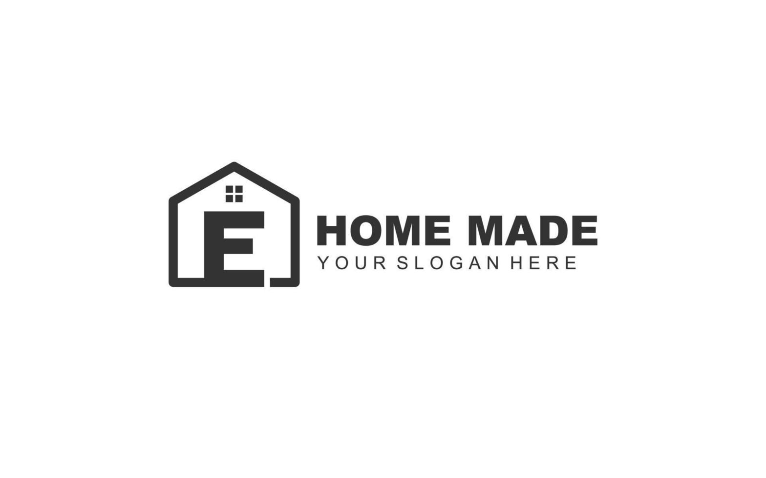 E real estate logo design inspiration. Vector letter template design for brand.