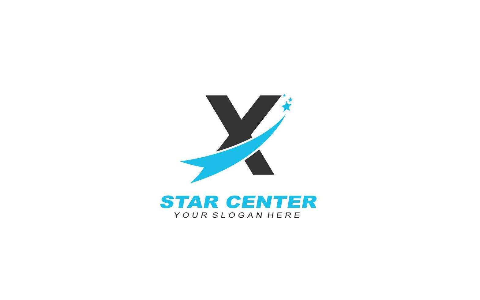 X star logo design inspiration. Vector letter template design for brand.