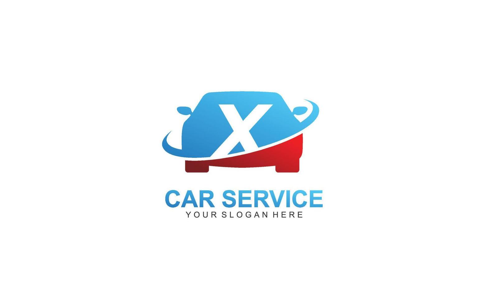 X rent car logo design inspiration. Vector letter template design for brand.