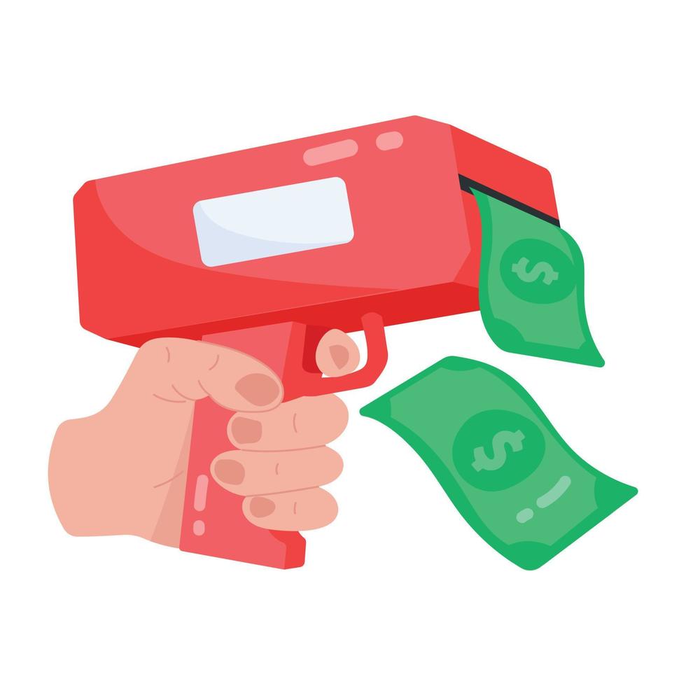 Trendy Money Gun vector