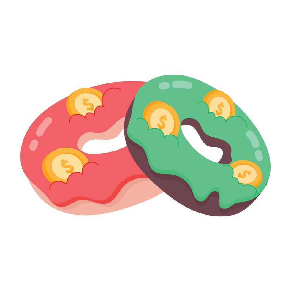 Trendy Donut Investment vector