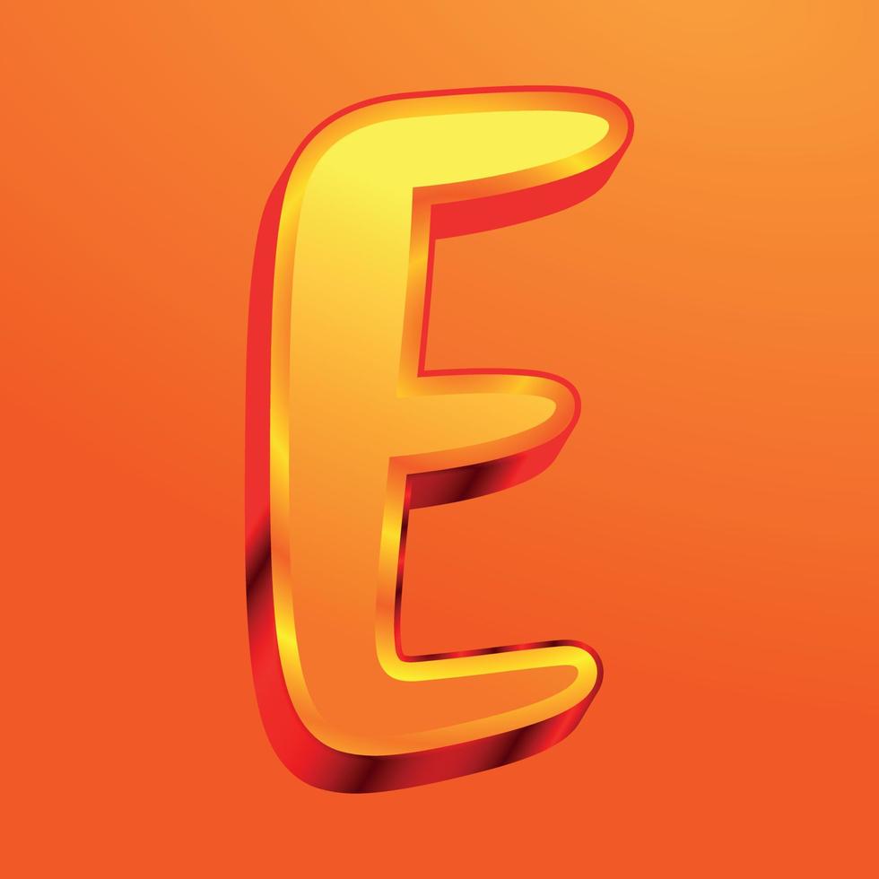 3d illustration of letter e vector