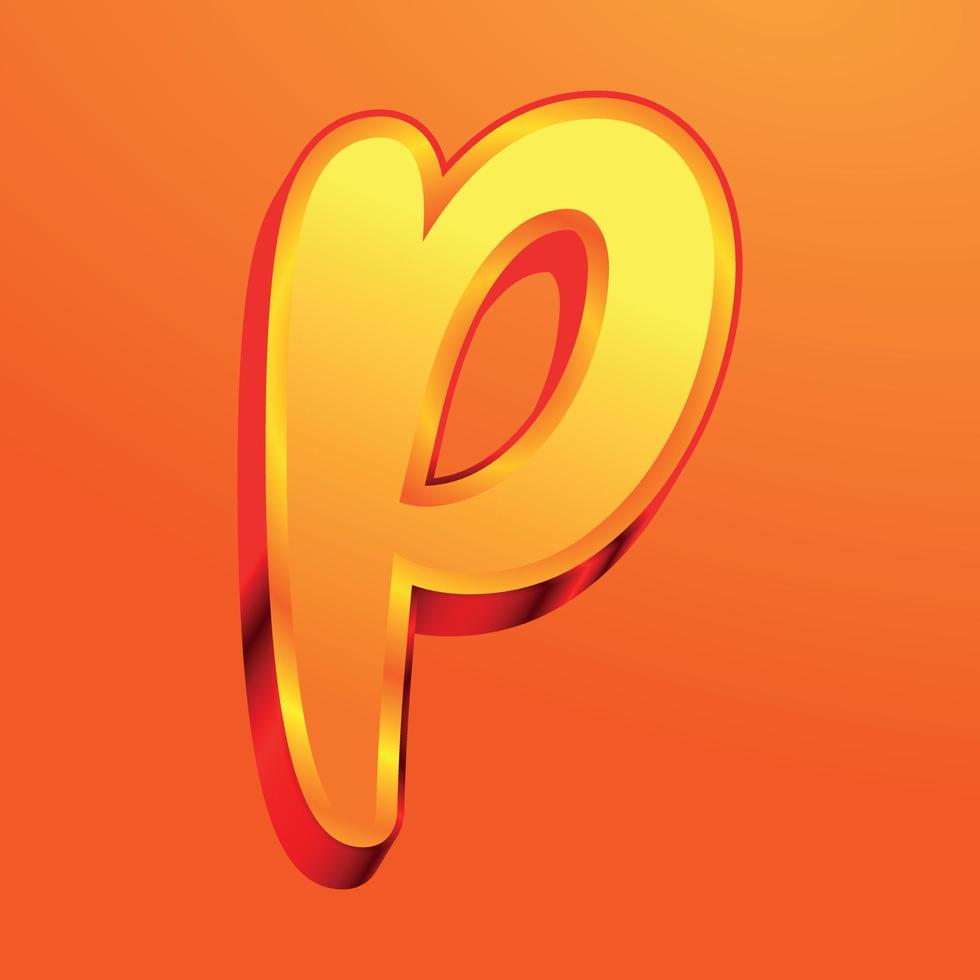 3d illustration of letter p vector