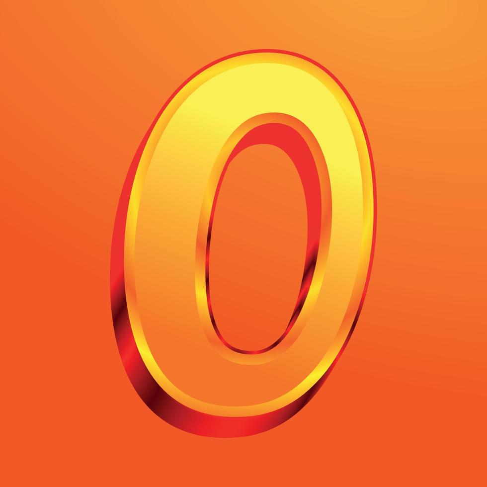 3d illustration of letter o vector