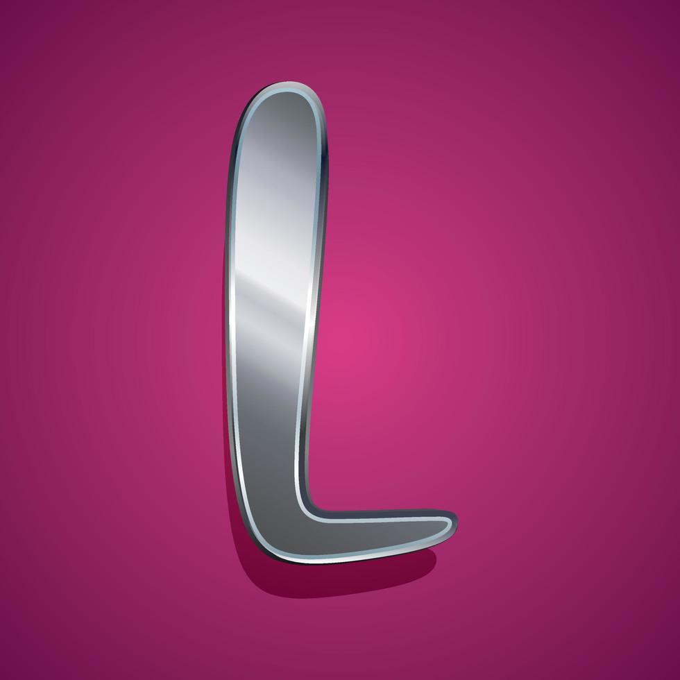 3d illustration of letter l vector