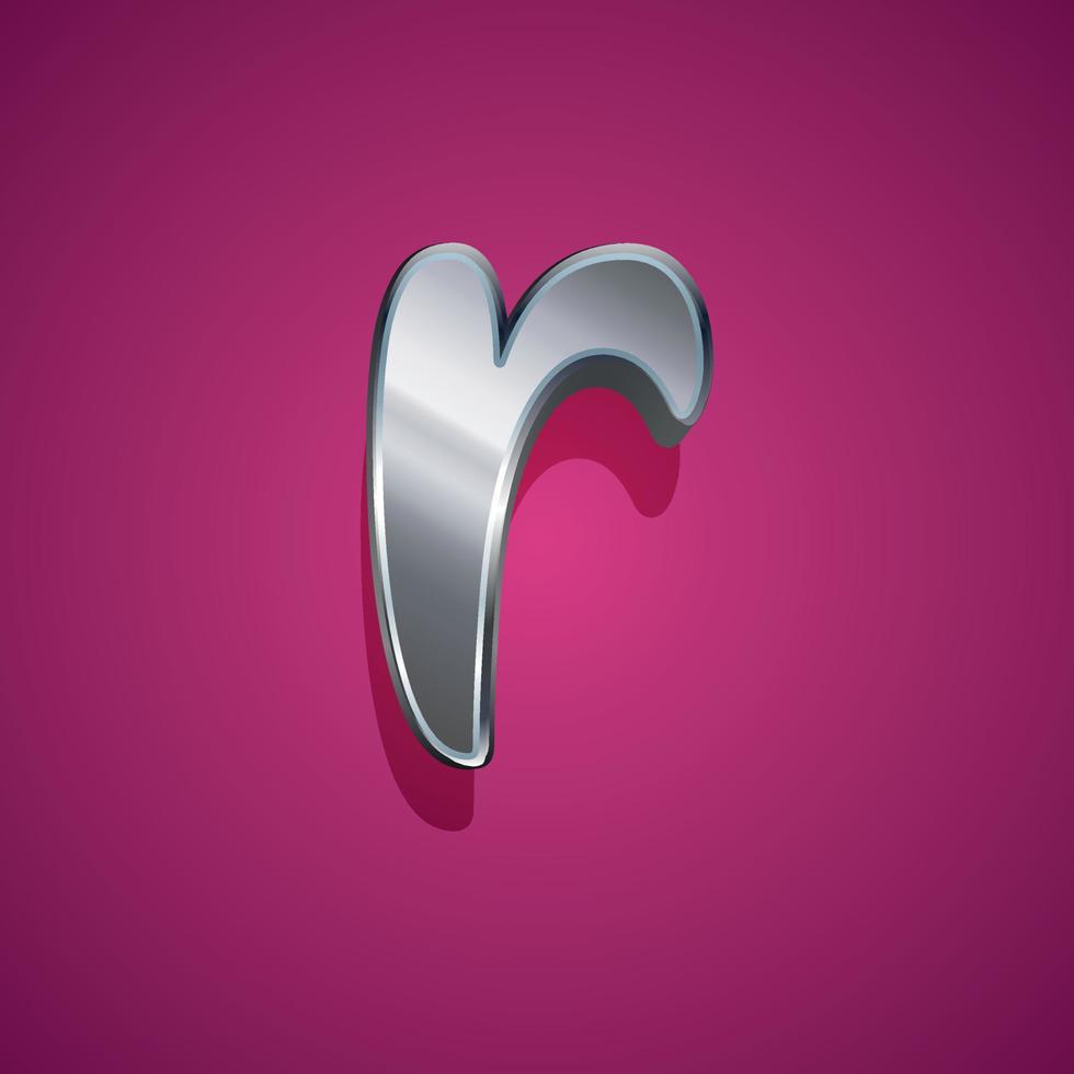 3d illustration of small letter r vector