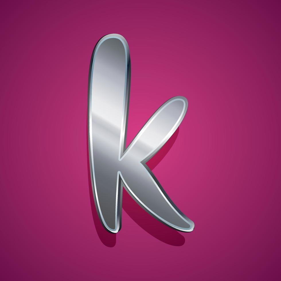 3d illustration of small letter k vector