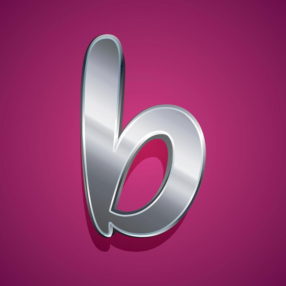 3d illustration of small letter b vector