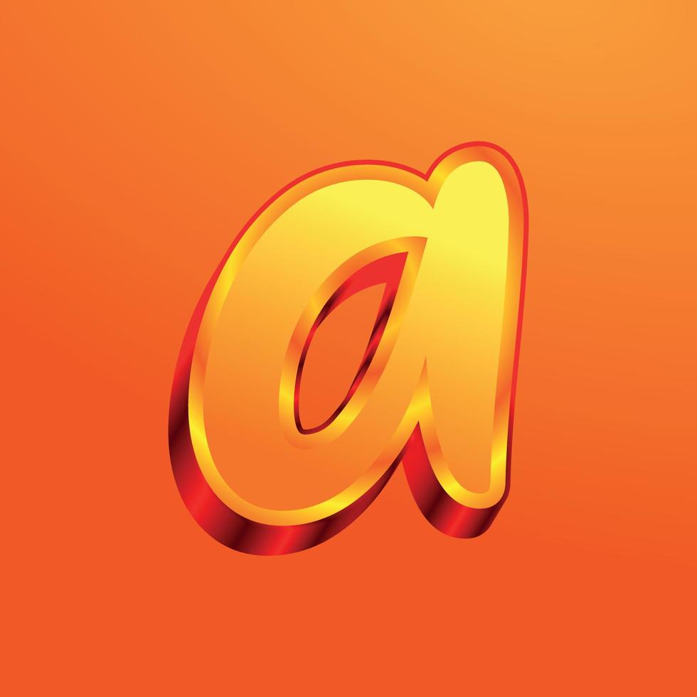 3d illustration of small letter a vector