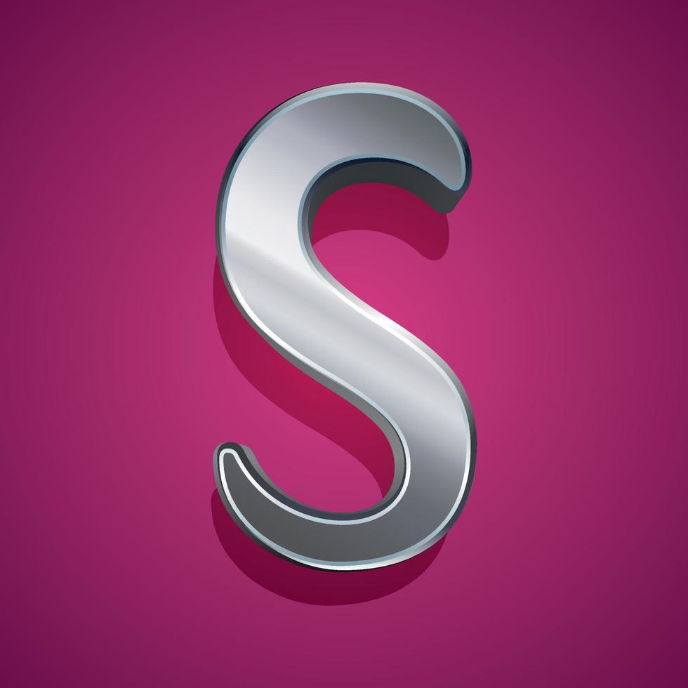 3d illustration of letter s vector