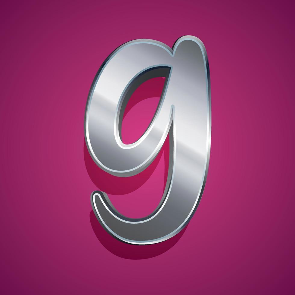 3d illustration of small letter g vector