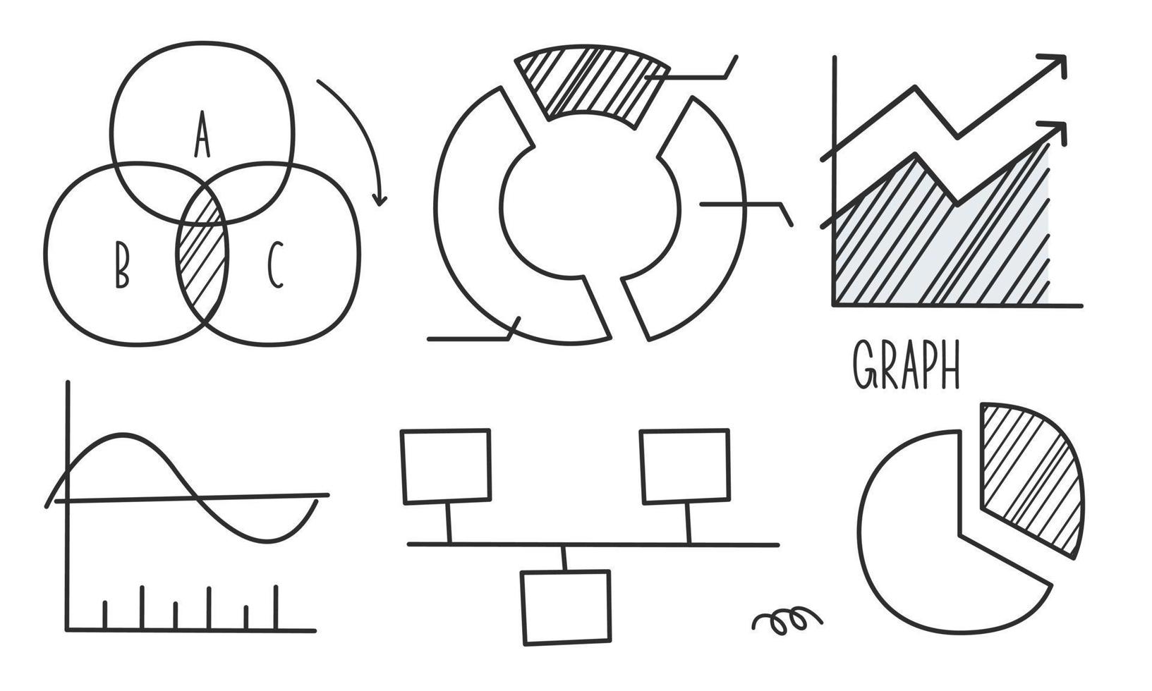 garabatear infografía, elemento infografia logo vector