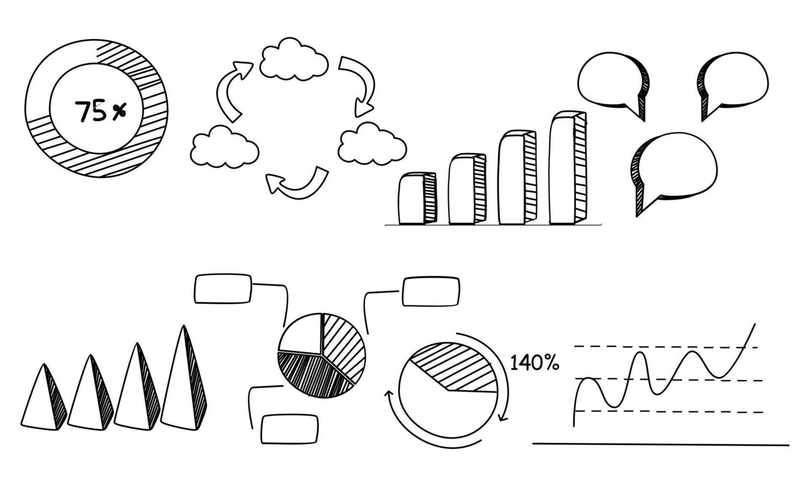 Doodle infographics, element infographics logo vector