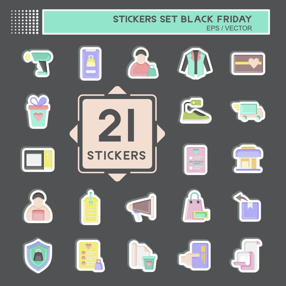 Icon Set Black Friday. related to Education symbol. shopping. simple illustration vector