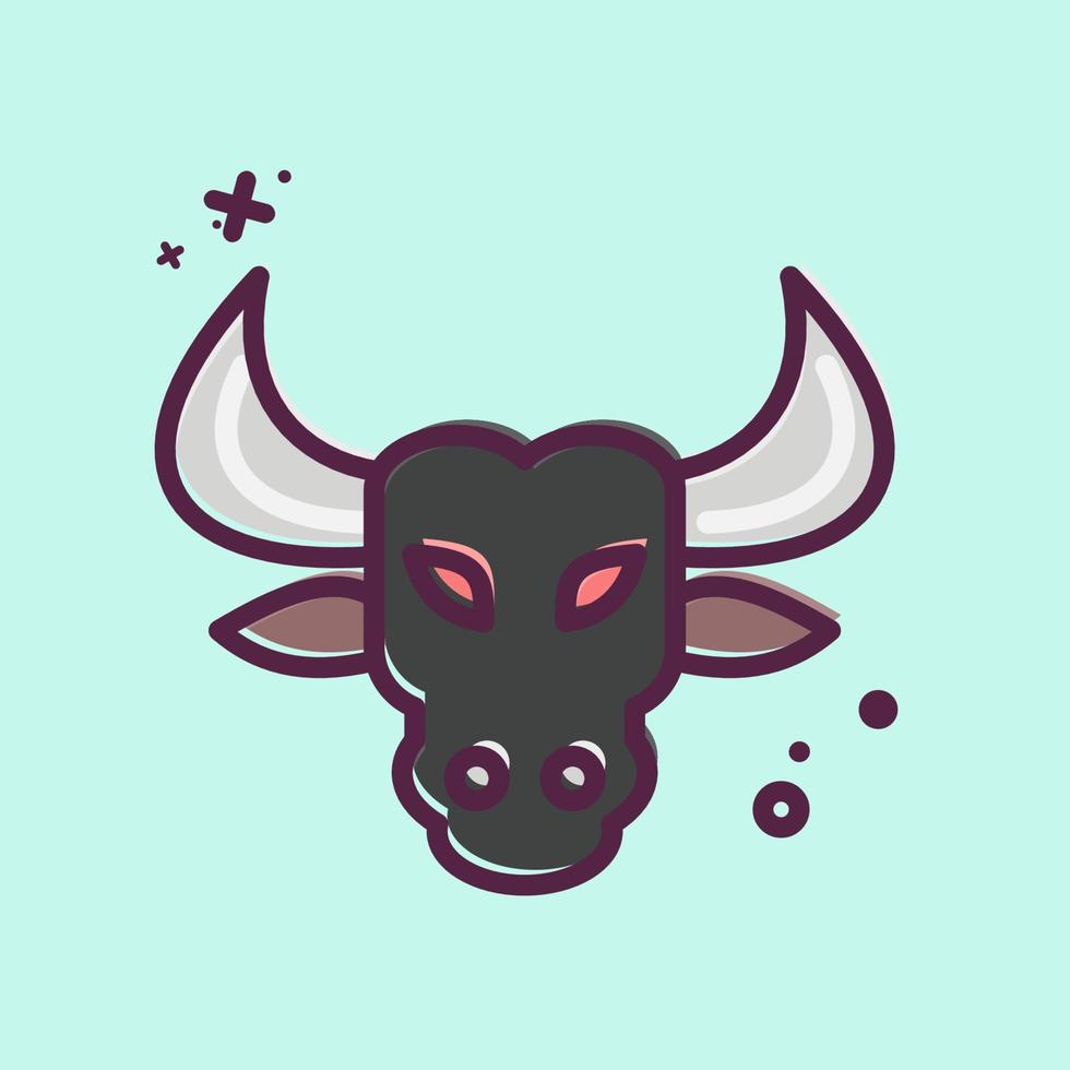 Icon Bull. related to Animal Head symbol. simple design editable. simple illustration vector