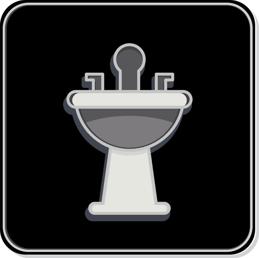 Icon Hair Wash Sink. related to Barbershop symbol. Beauty Saloon. simple illustration vector