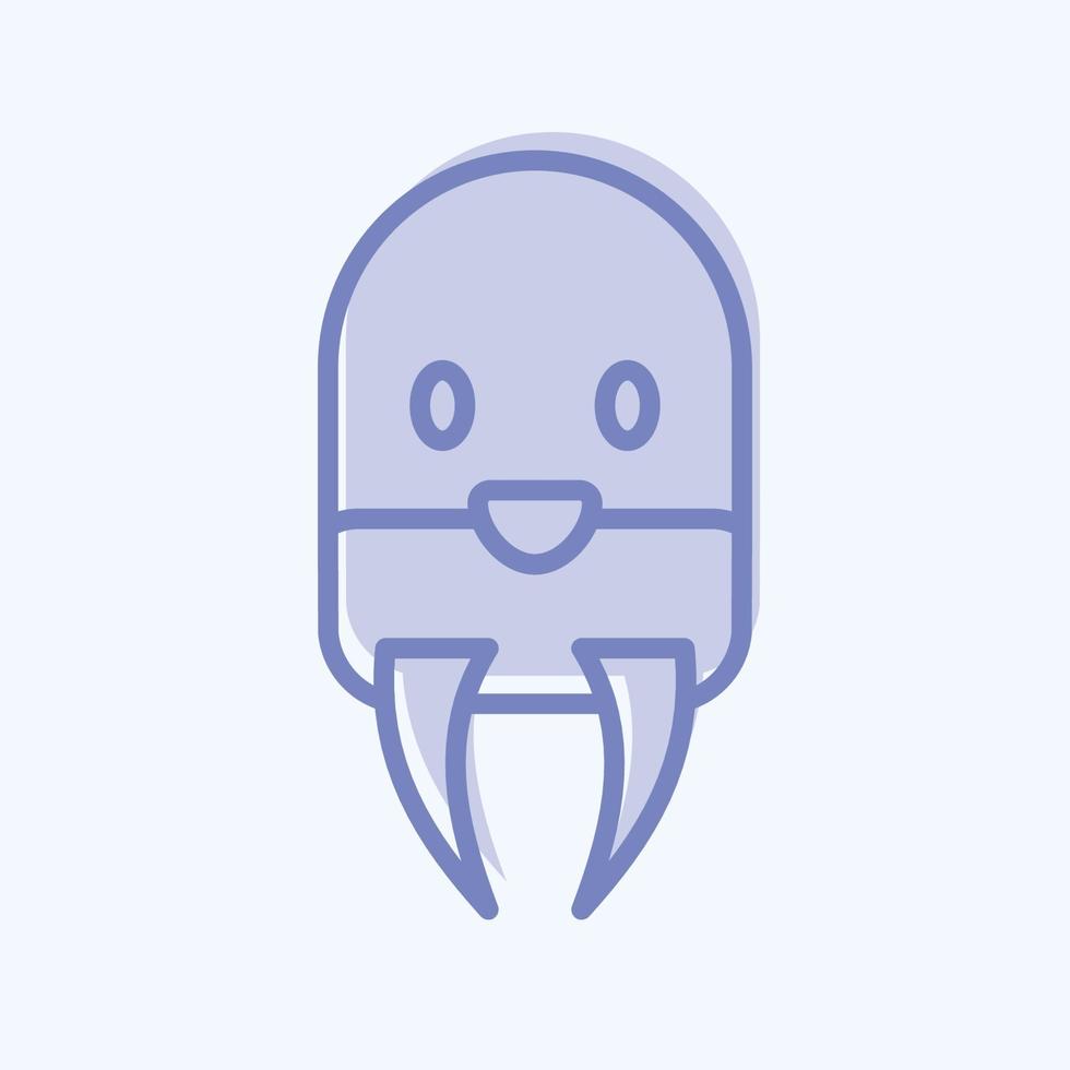 Icon Wairus. related to Animal Head symbol. simple design editable. simple illustration vector