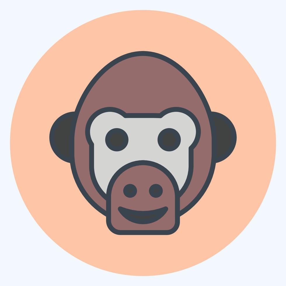 Icon Chimpanzee. related to Animal Head symbol. simple design editable. simple illustration vector