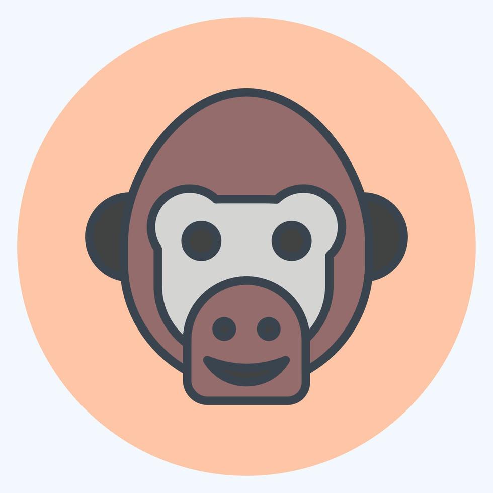 icono chimpancé. relacionado a animal cabeza símbolo. sencillo diseño editable. sencillo ilustración vector