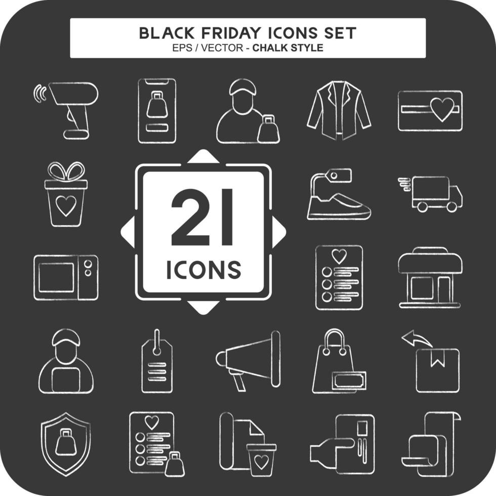 Icon Set Black Friday. related to Education symbol. shopping. simple illustration vector