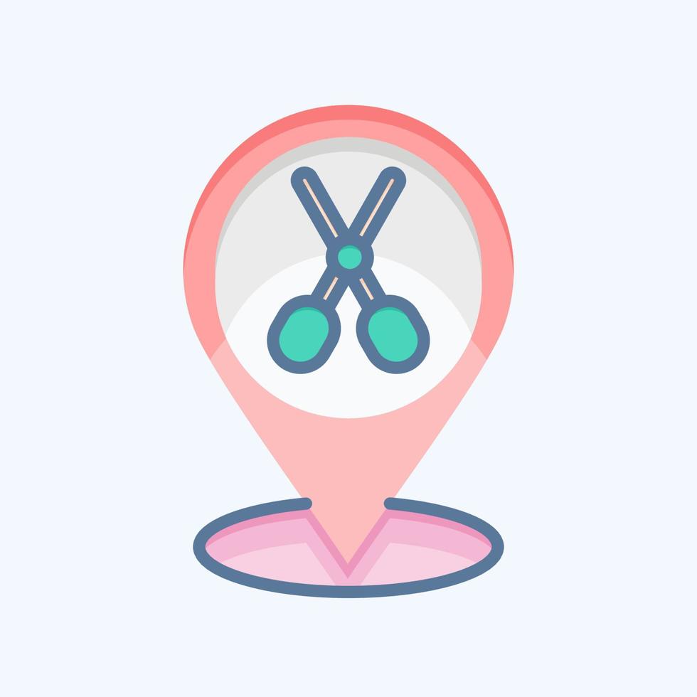 Icon Location Pink. related to Barbershop symbol. Beauty Saloon. simple illustration vector