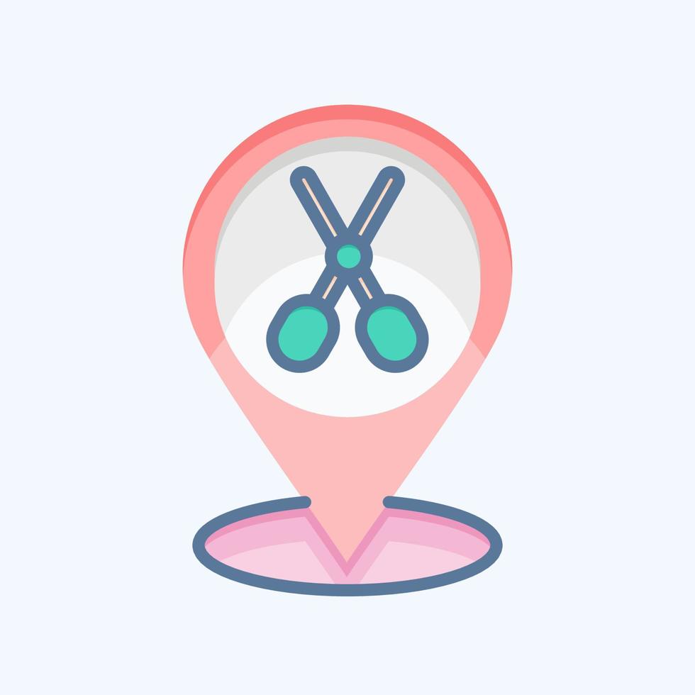 Icon Location Pink. related to Barbershop symbol. Beauty Saloon. simple illustration vector