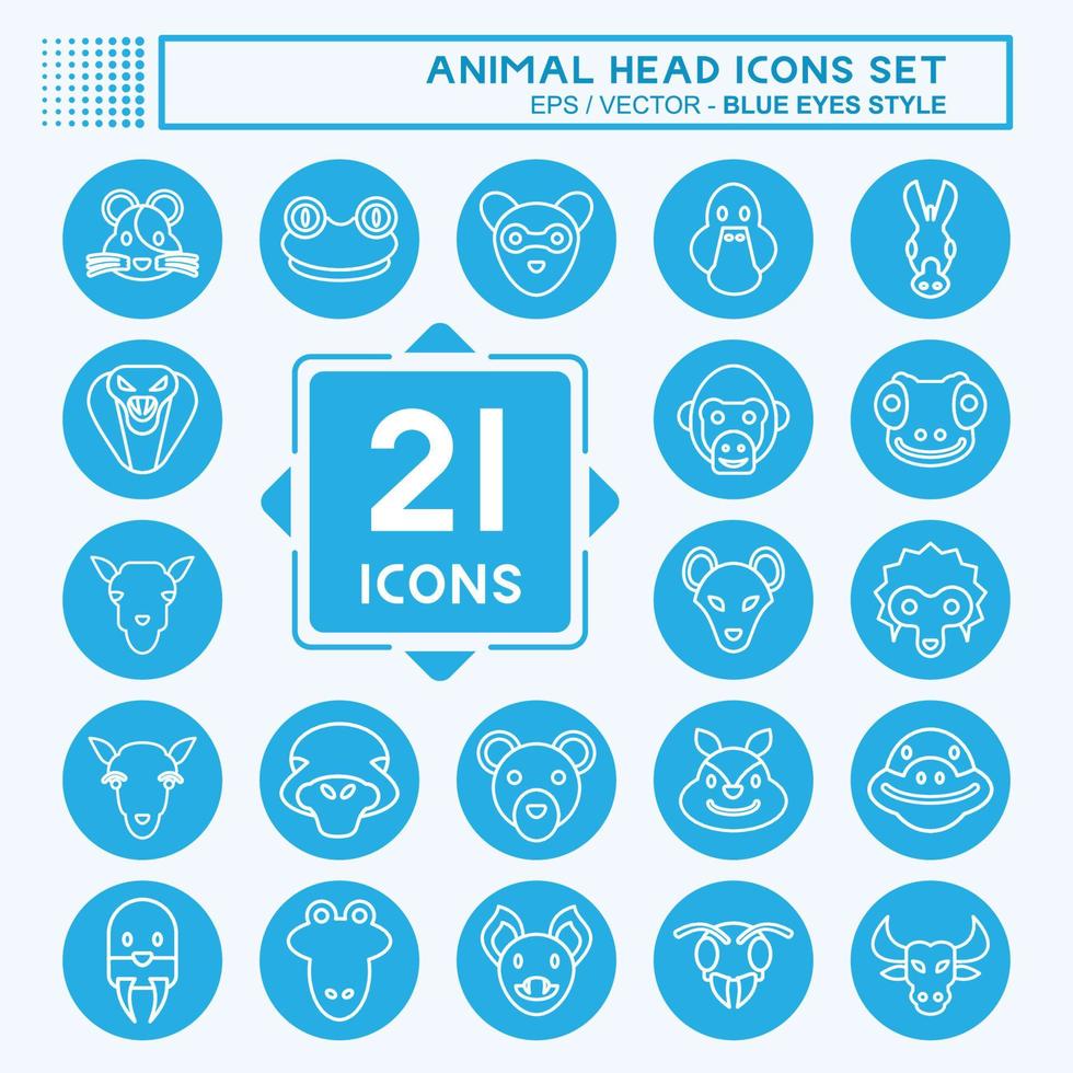 Icon Set Animal Head. related to Education symbol. simple design editable. simple illustration vector