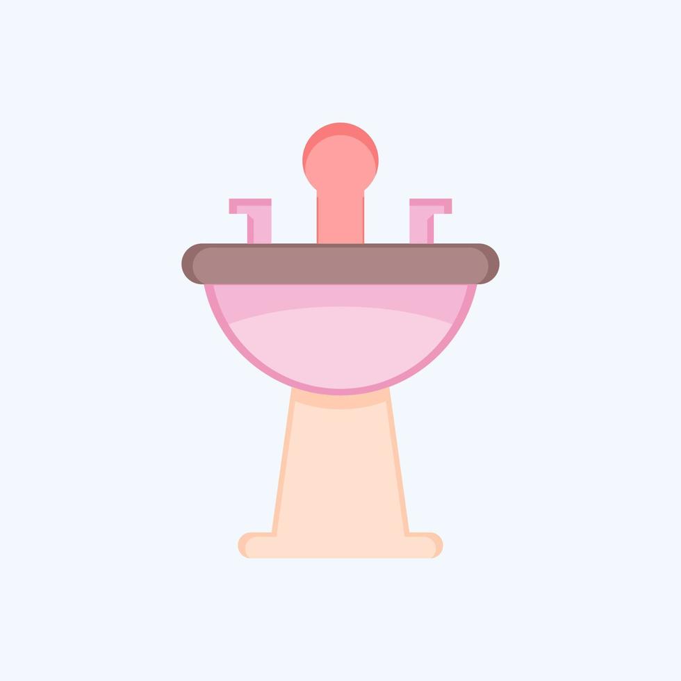 Icon Hair Wash Sink. related to Barbershop symbol. Beauty Saloon. simple illustration vector