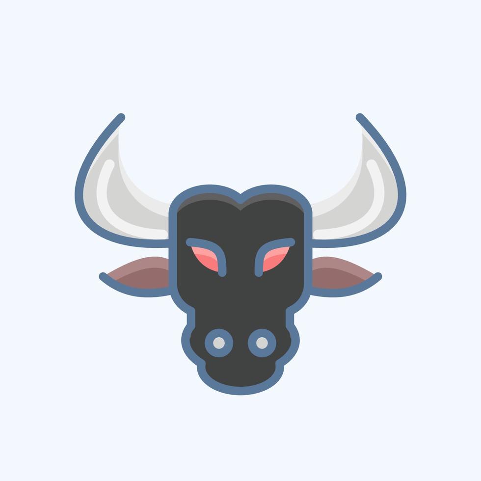 Icon Bull. related to Animal Head symbol. simple design editable. simple illustration vector