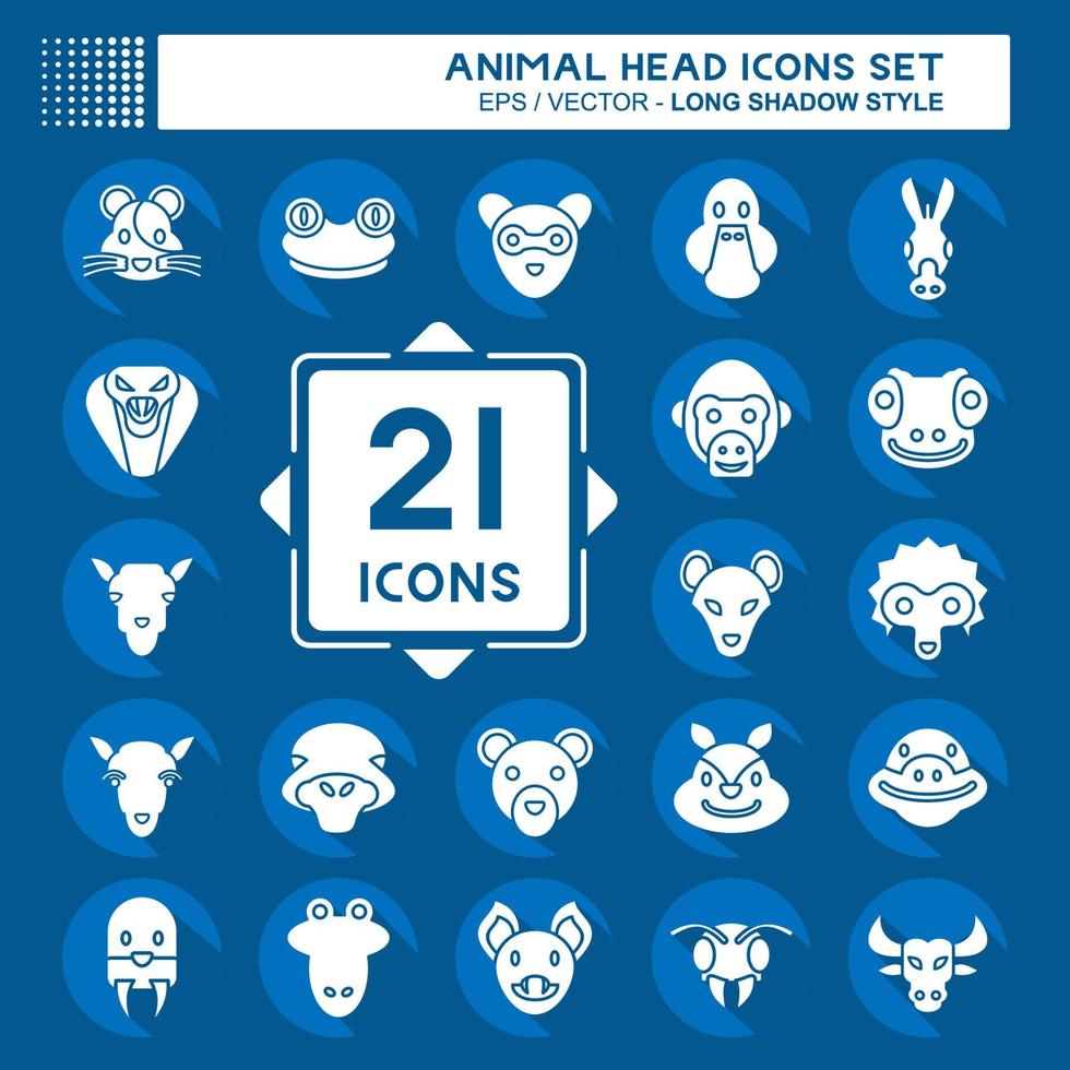 Icon Set Animal Head. related to Education symbol. simple design editable. simple illustration vector